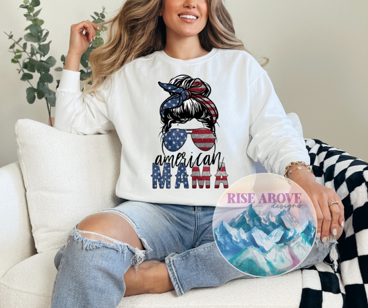 Glittery American Mama Shirt