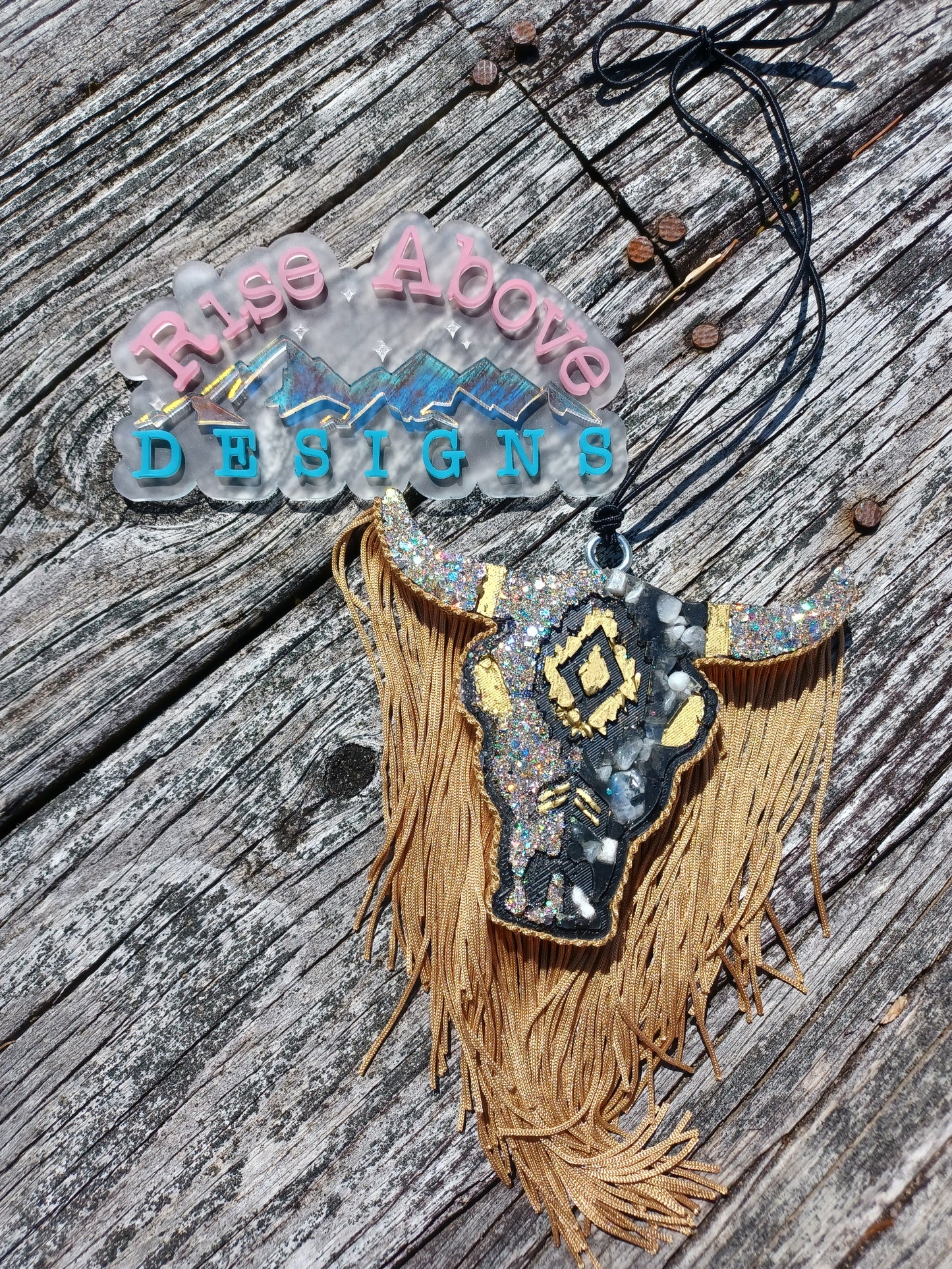 Bull Skull Freshie with Fringe