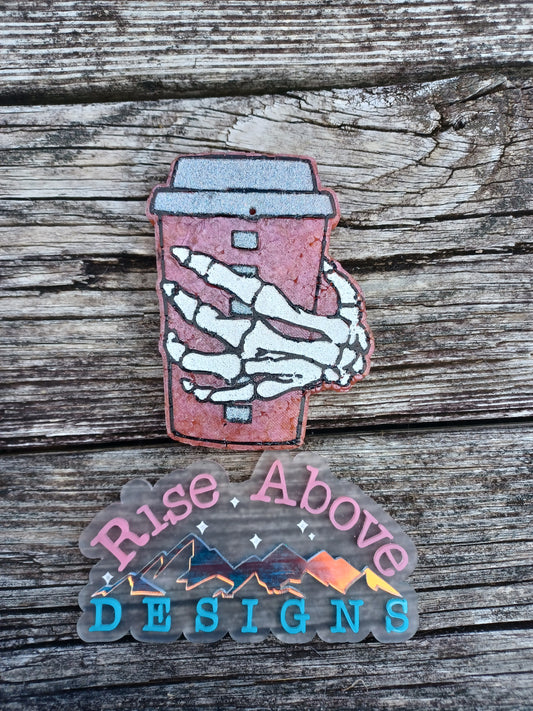 Skeleton Hand with Hot Coffee Freshie