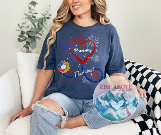 Patriotic Respiratory Therapist Shirt