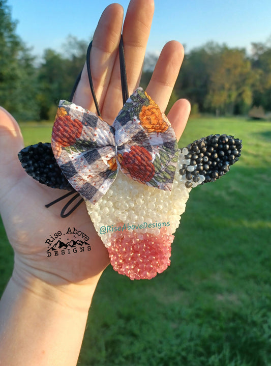 Cow Head Freshie with Bow