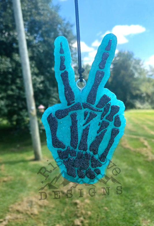 Skeleton Peace Sign Freshie
