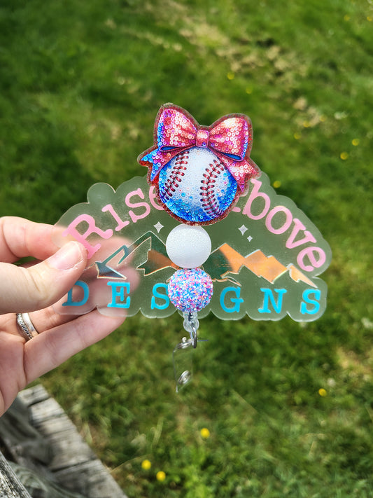 Sequin Baseball Beaded Badge Reel