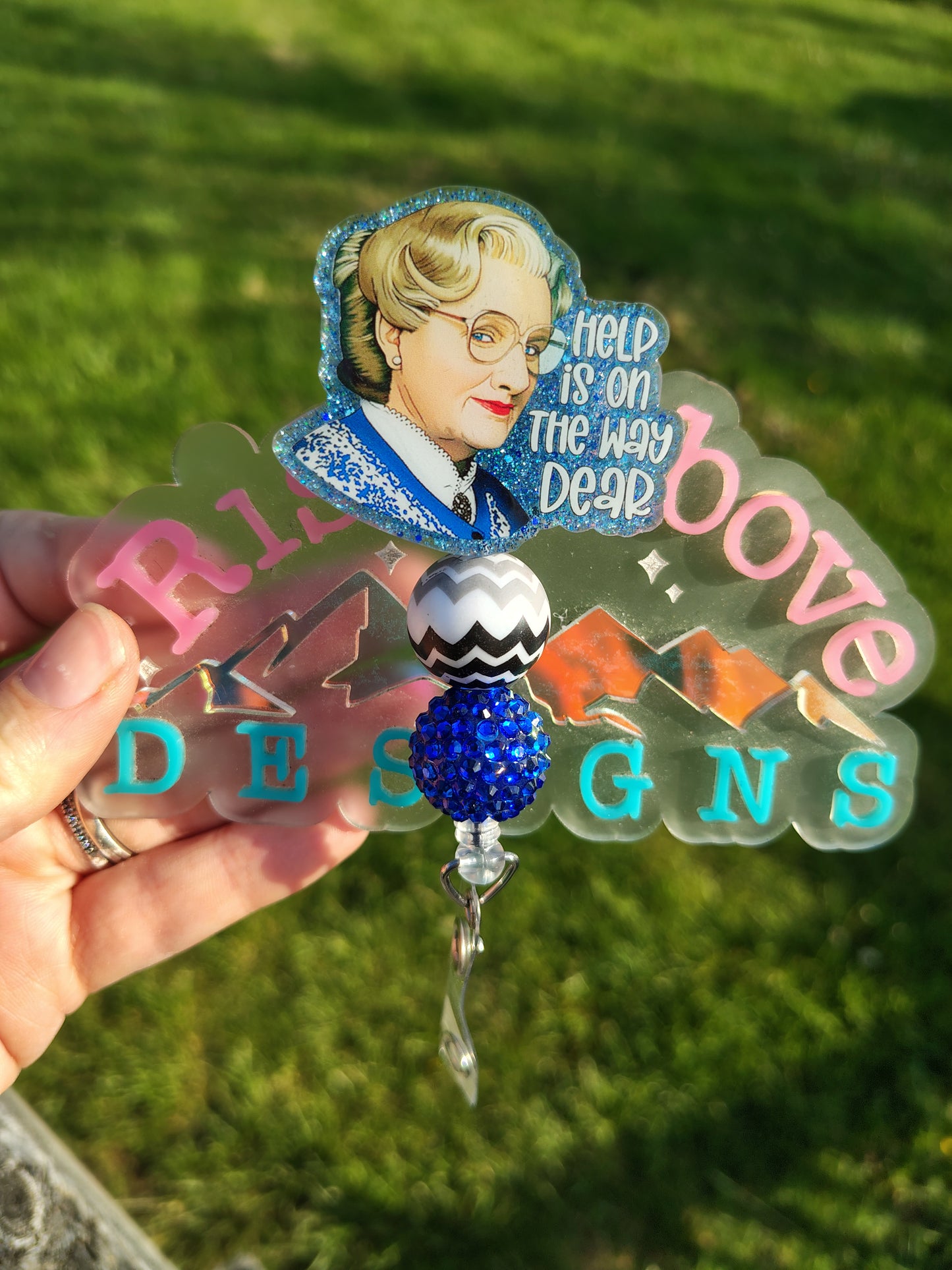 Help Is On The Way Beaded Badge Reel