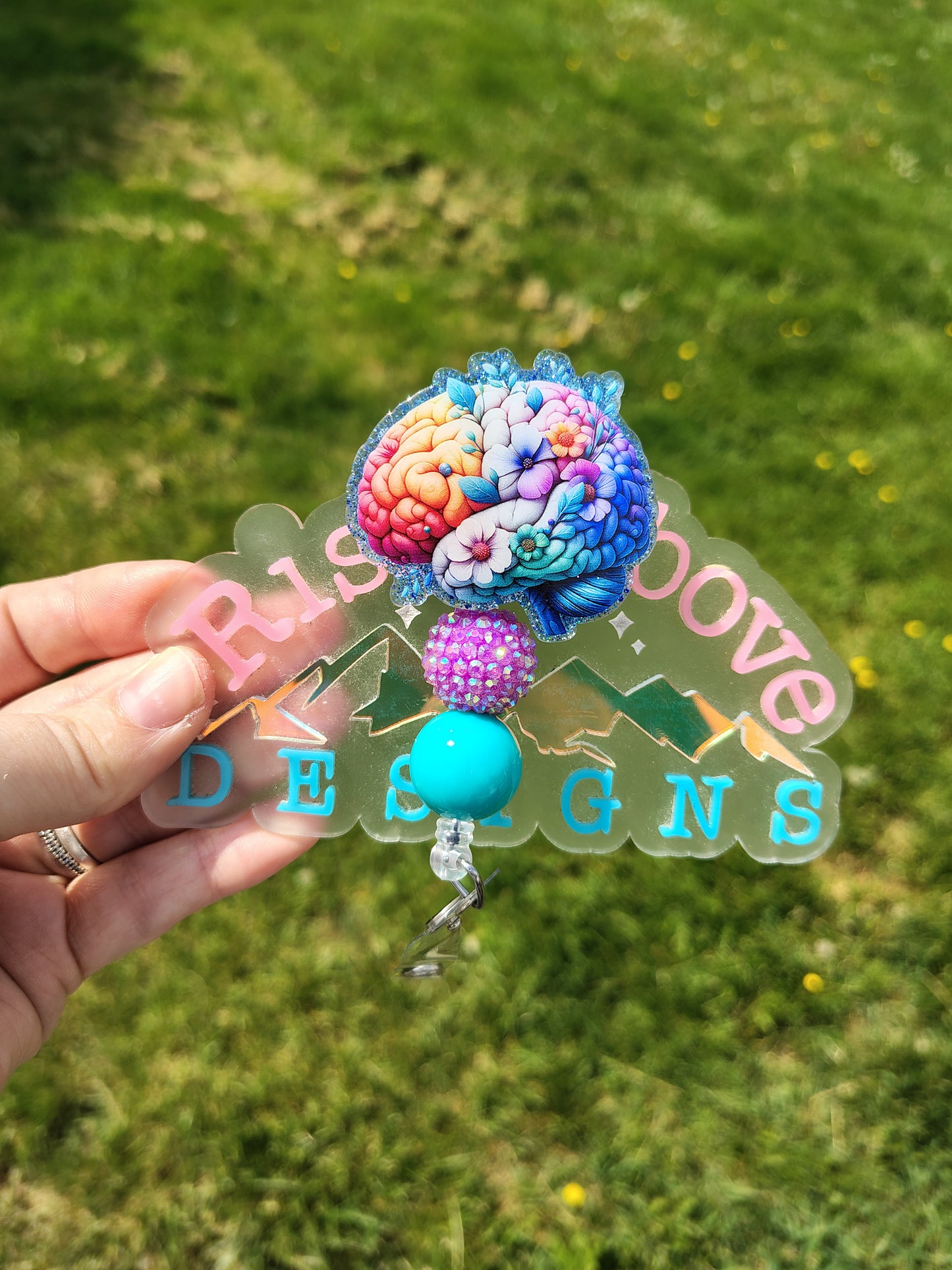 Floral Organ Beaded Badge Reel
