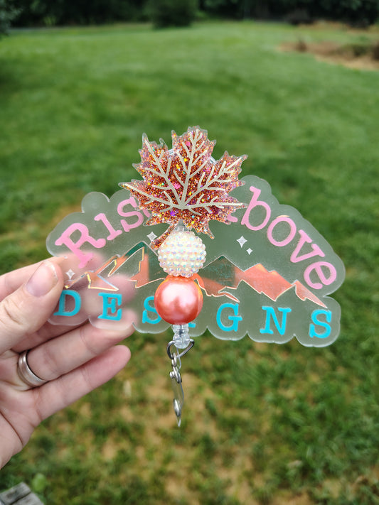 Leaf Beaded Badge Reel