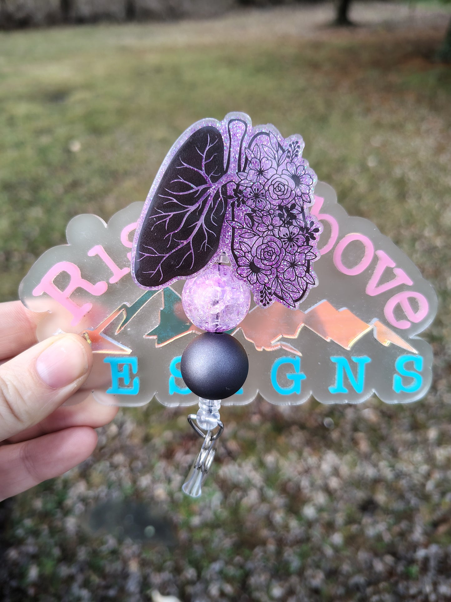 Floral Lungs Beaded Badge Reels