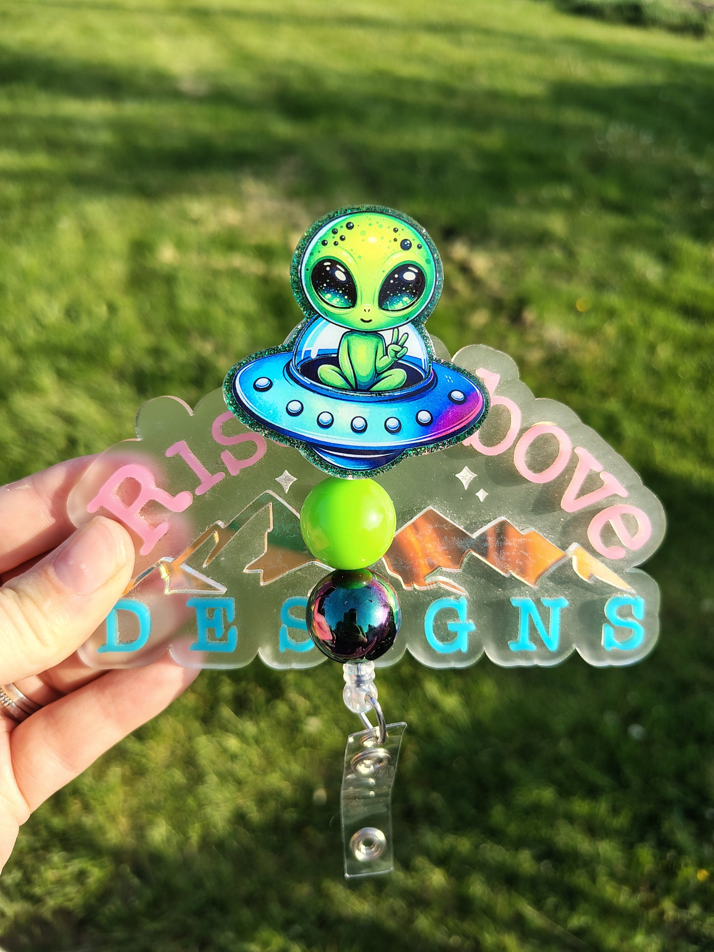 Alien Beaded Badge Reel