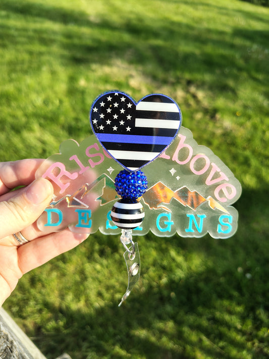 Heart Beaded Badge Reels