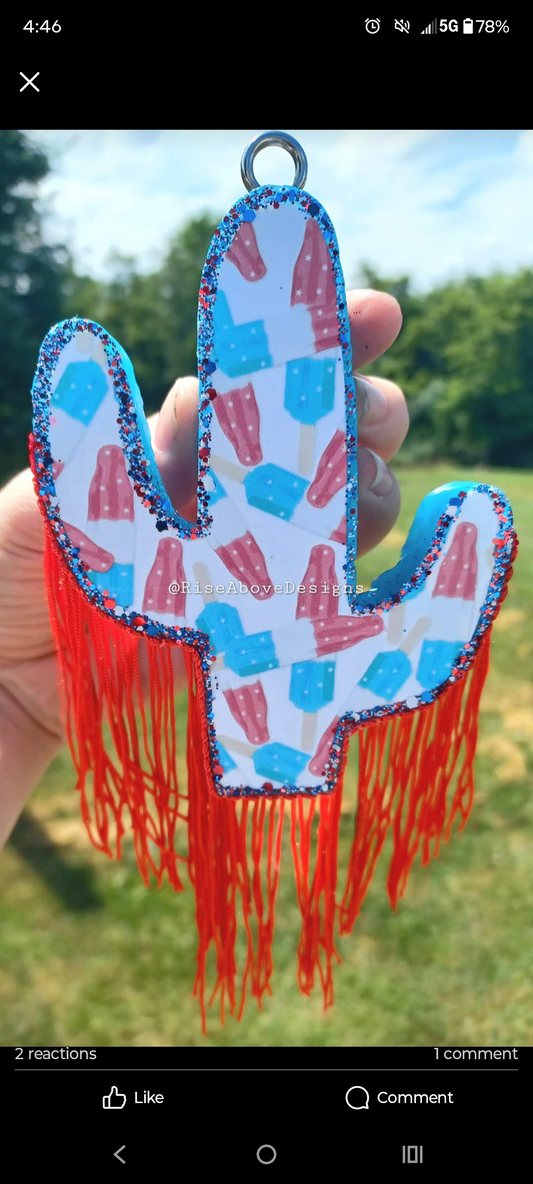 Small Cactus Freshie with Fringe