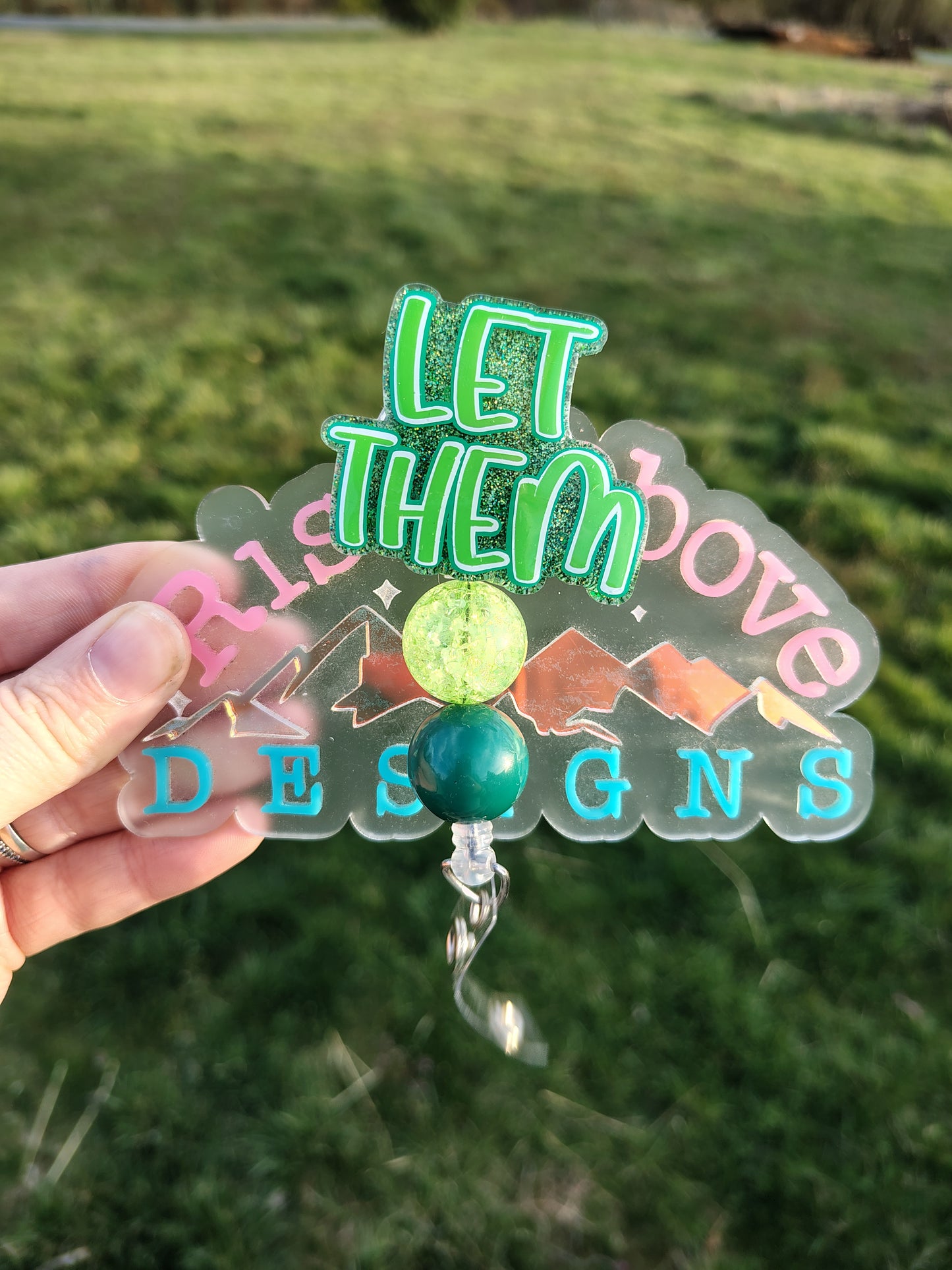 Let Them Beaded Badge Reels