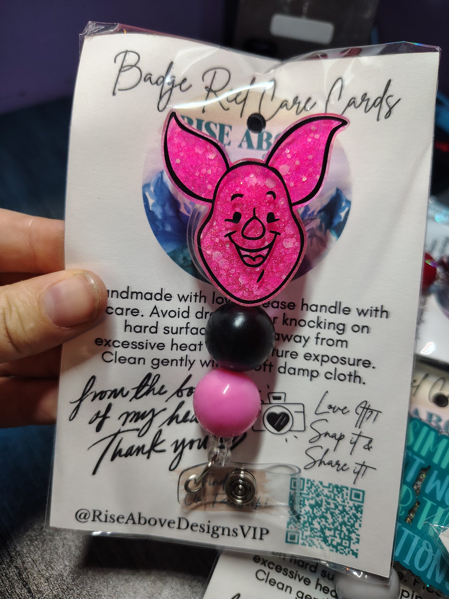 100 Acre Wood Characters Beaded Badge Reel