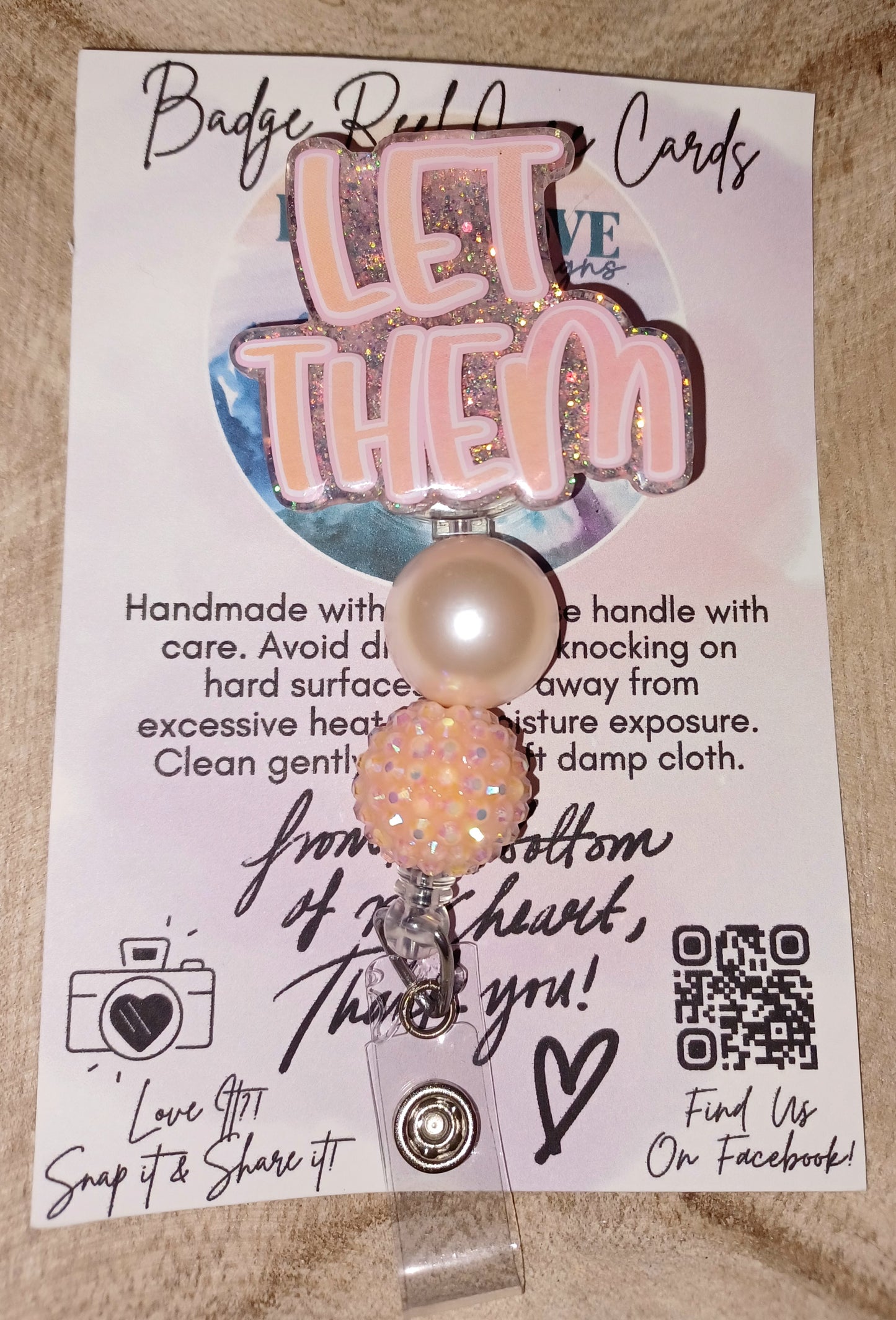 Let Them Beaded Badge Reels