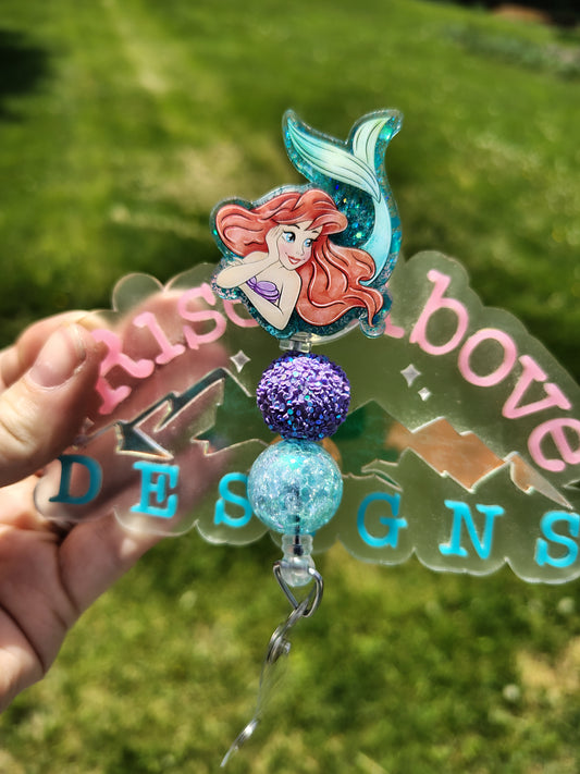 Sea Princess Beaded Badge Reel