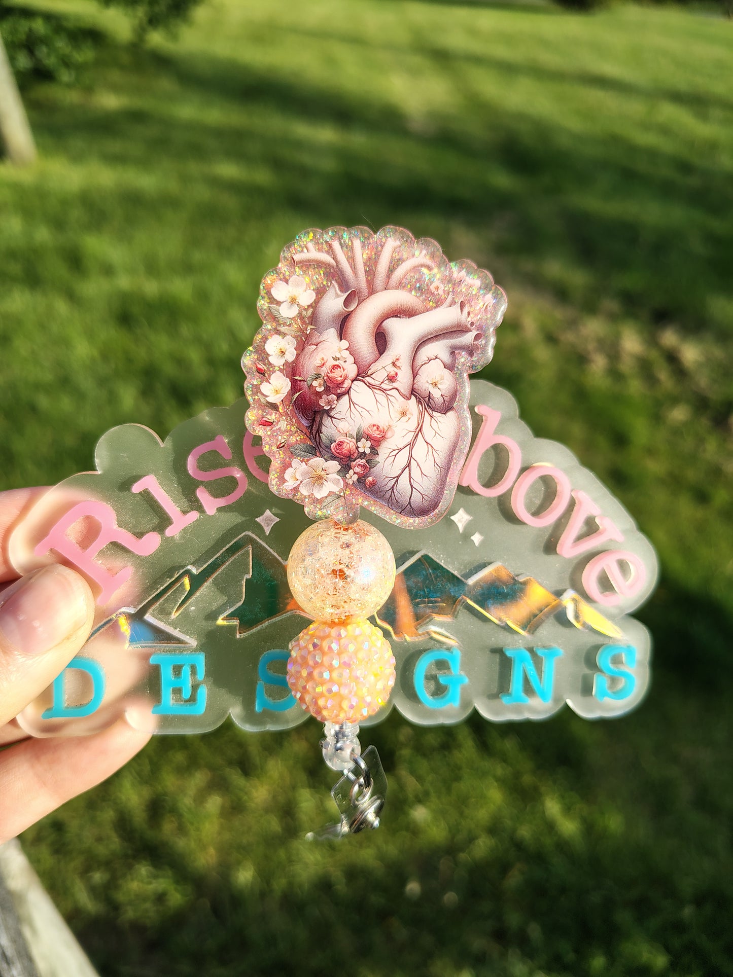 Floral Organ Beaded Badge Reel