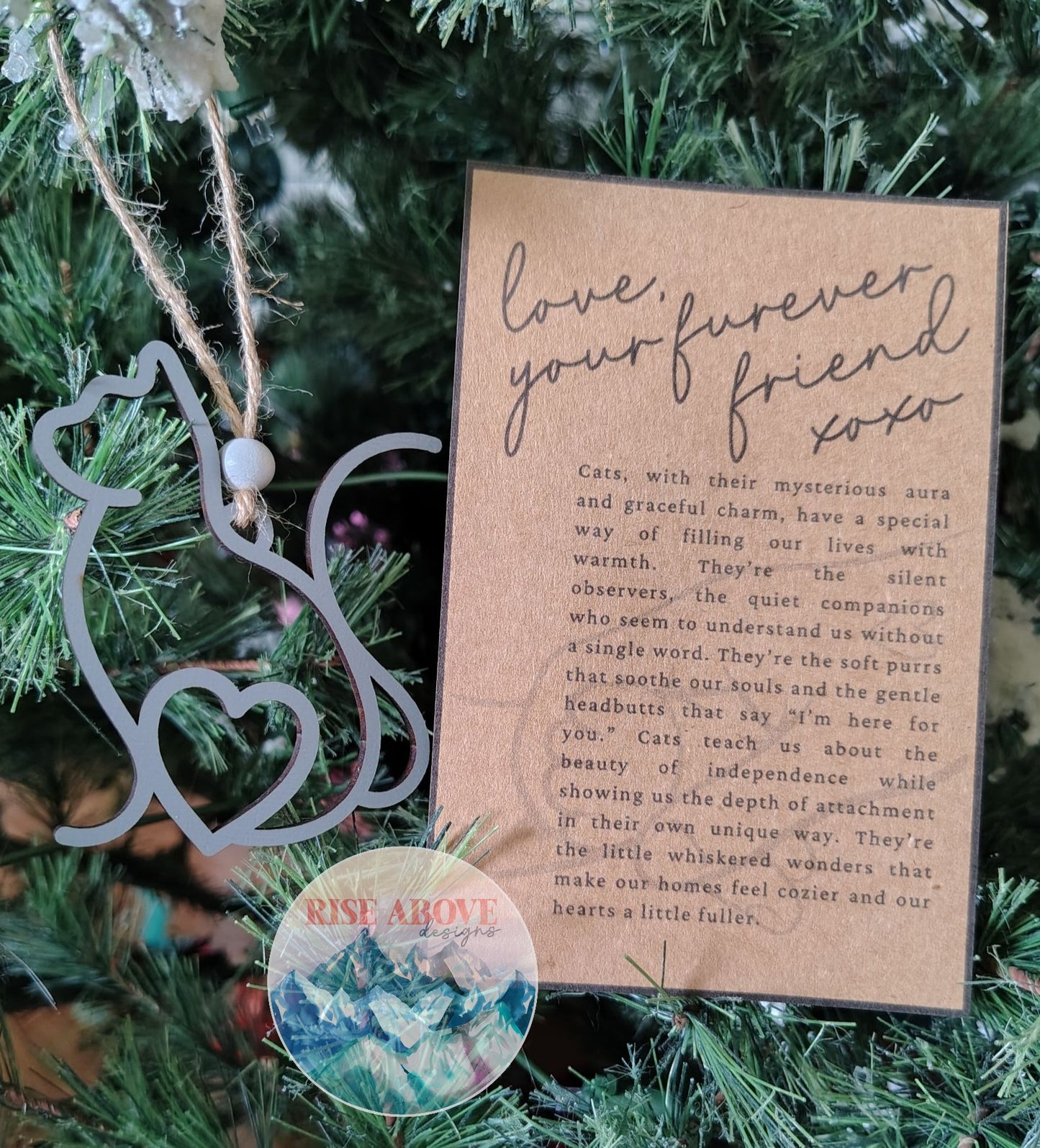 Love Your Furever Friend Cat Story Card Ornament