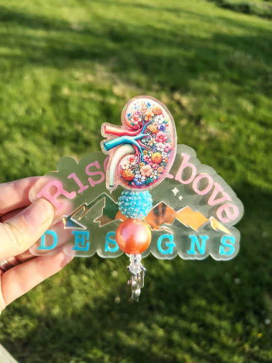 Floral Organ Beaded Badge Reel