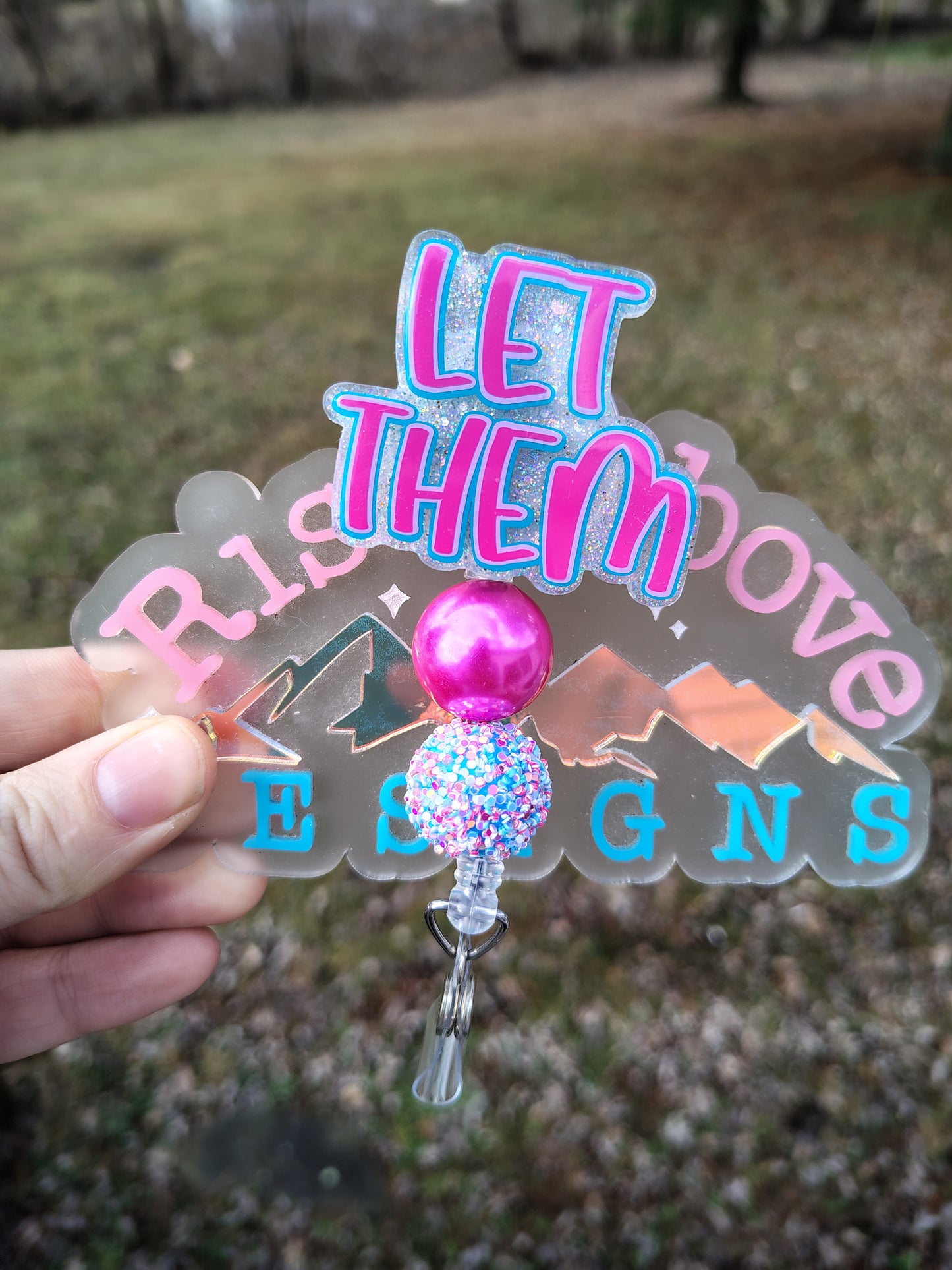 Let Them Beaded Badge Reels