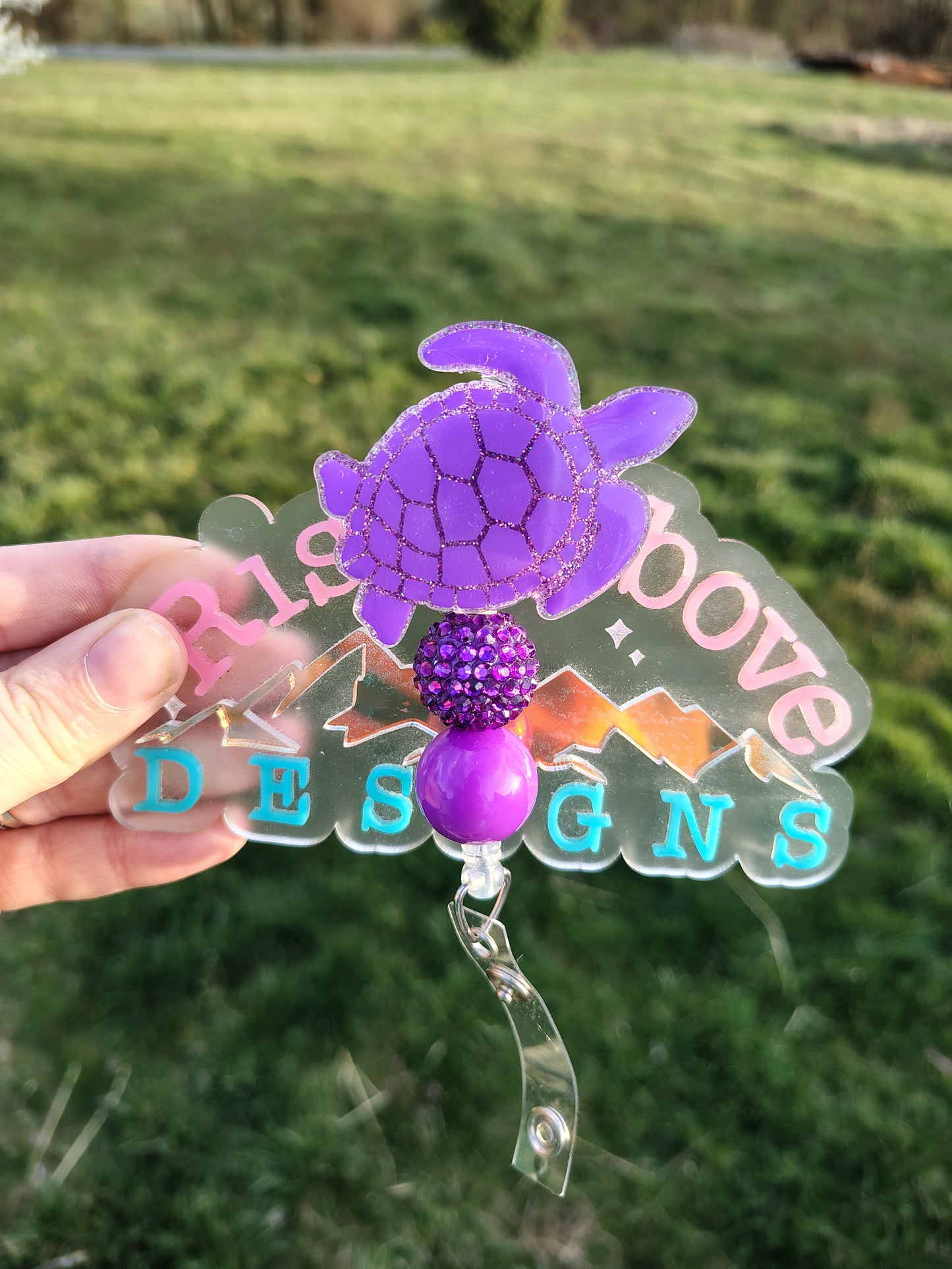 Turtle Beaded Badge Reels