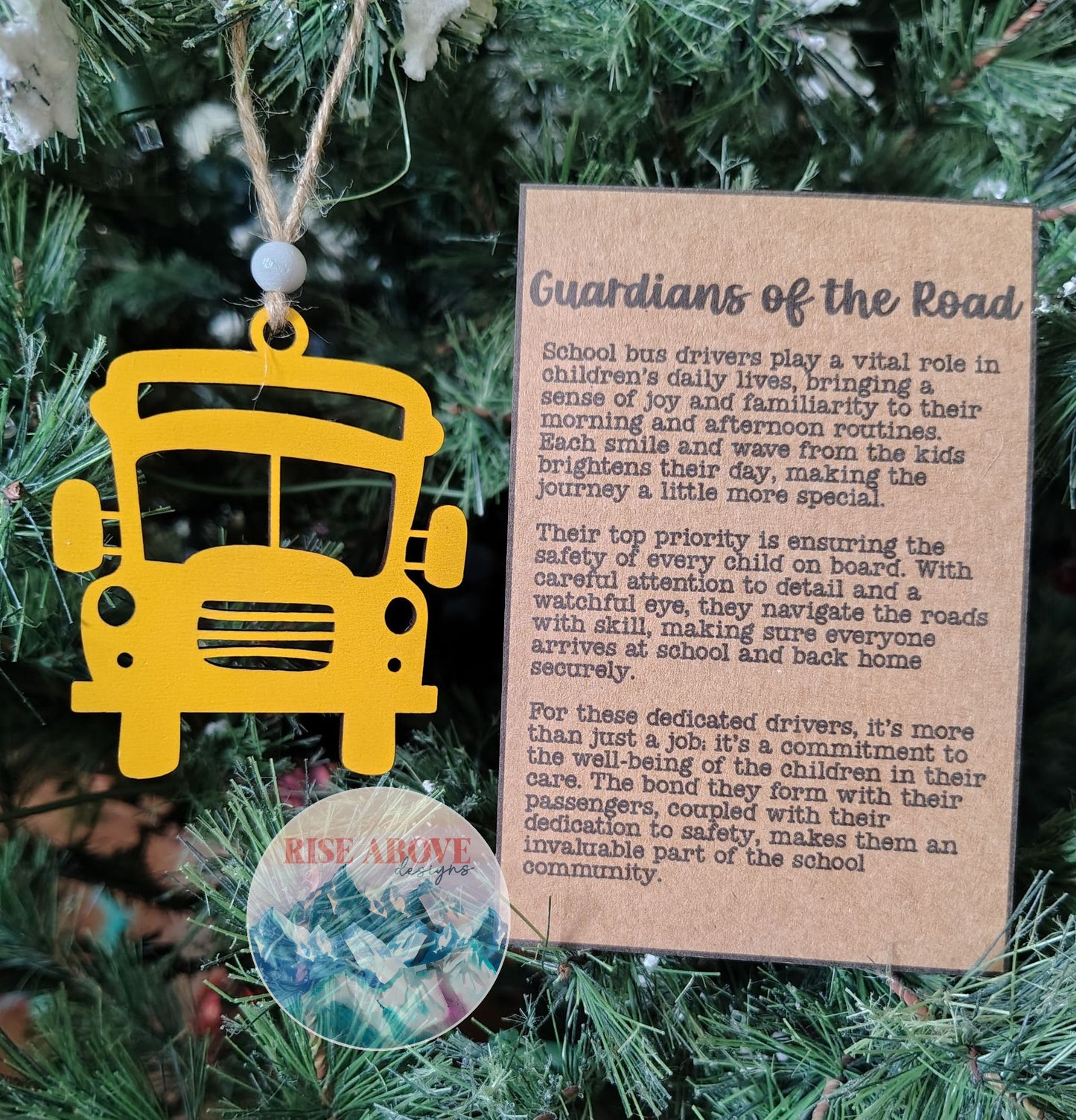 Guardians Of The Road Bus Story Card Ornament