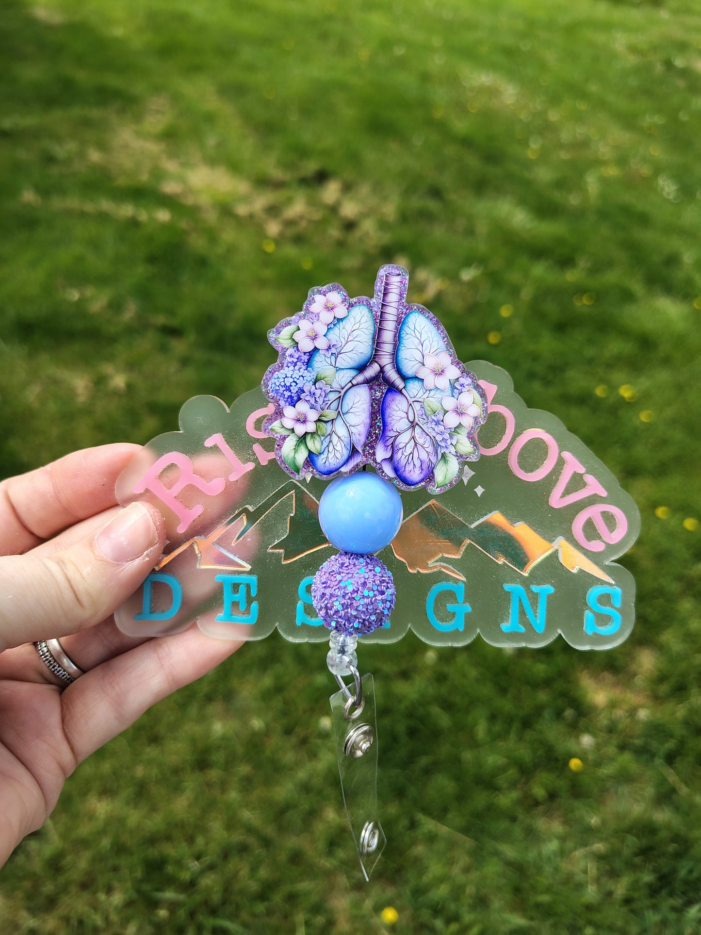 Floral Organ Beaded Badge Reel
