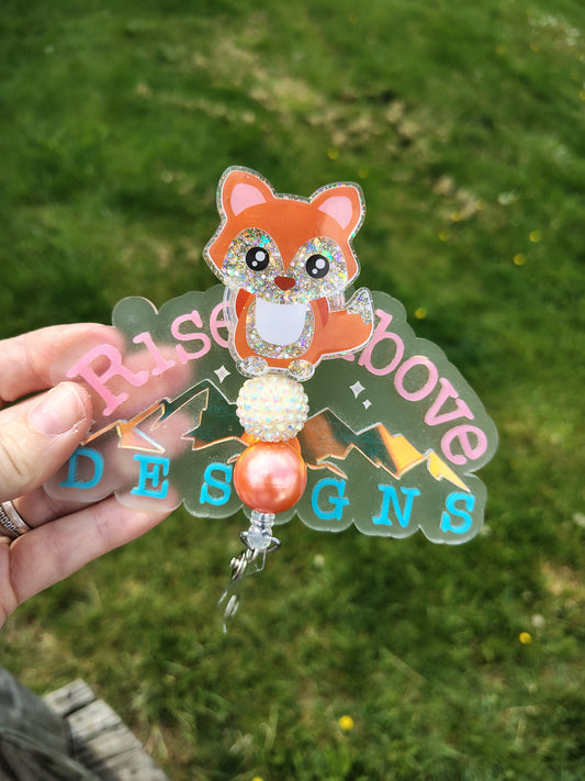 Fox Beaded Badge Reels