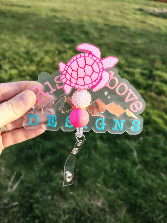 Turtle Beaded Badge Reels