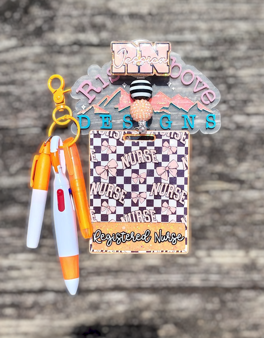 Nurse Badge Reel and Badge Buddy Set