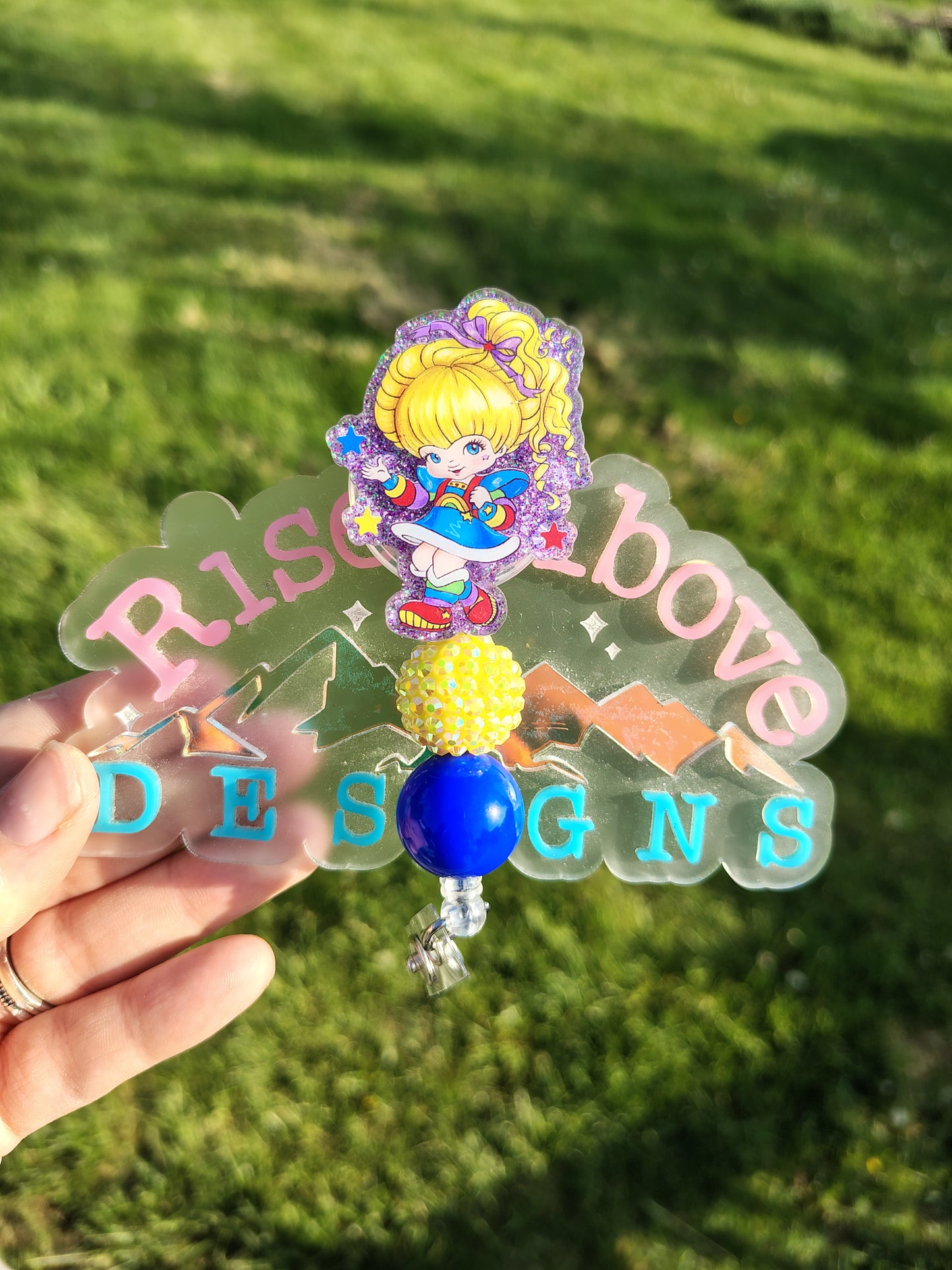 Rainbow Girl Beaded Badge Reel