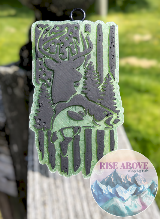 Hunting and Fishing Flag Freshie