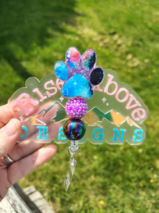 Paw Print Beaded Badge Reel