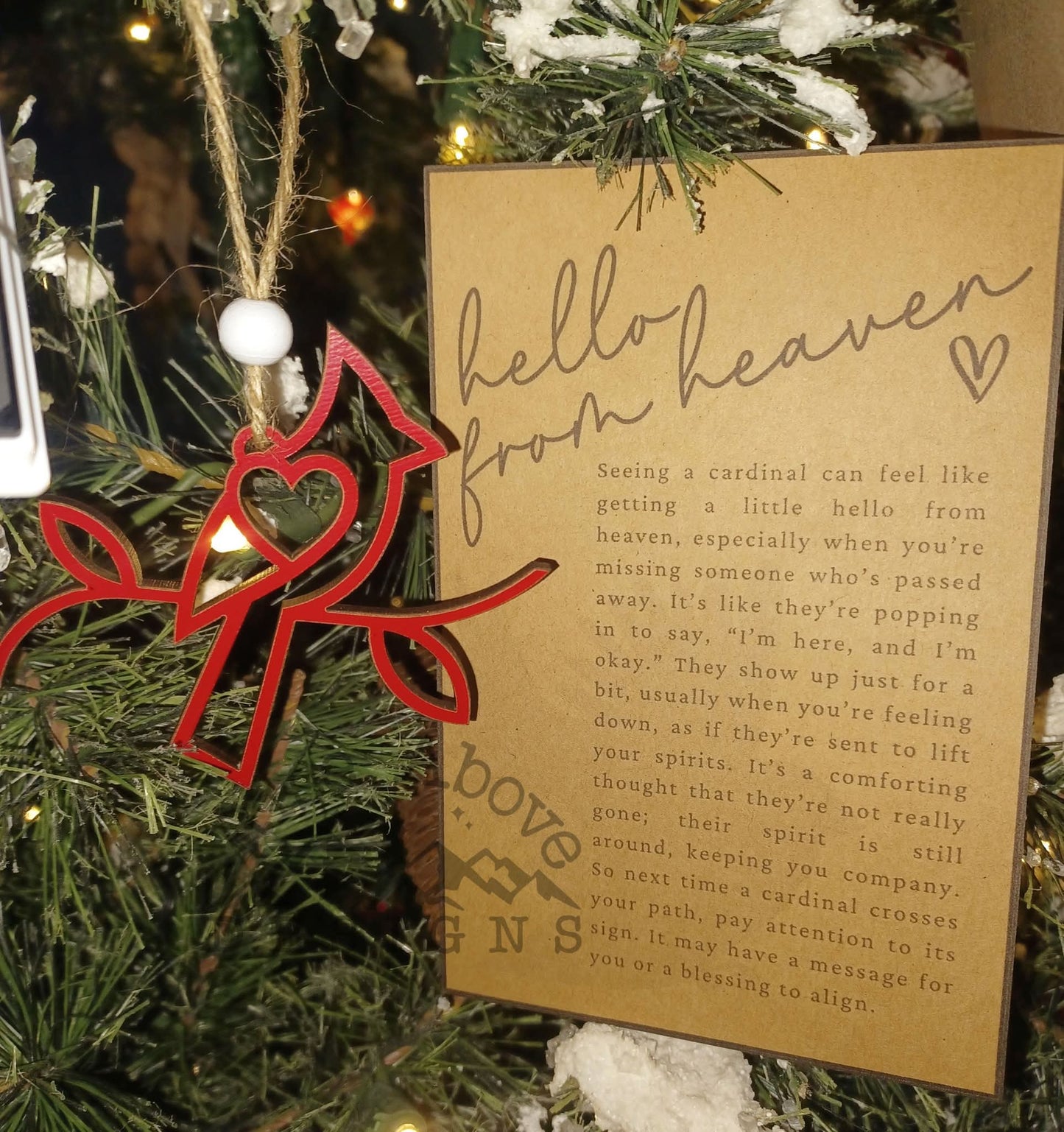 Hello From Heaven Story Card Ornament