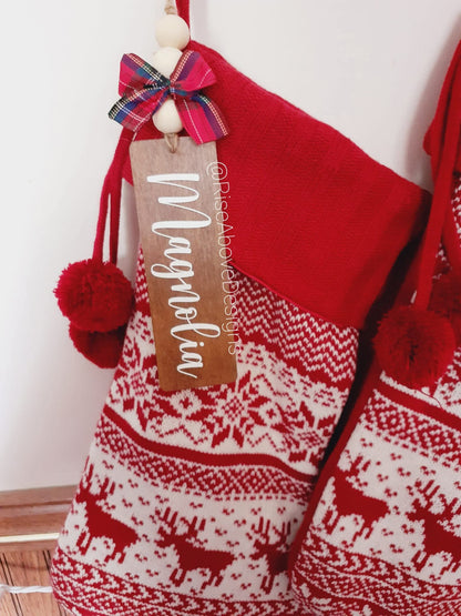 Wooden Stocking/Gift Tag Ornament