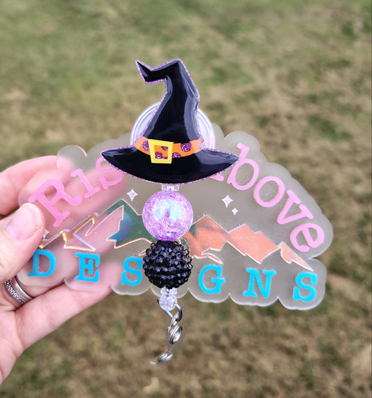 Witches Hat Beaded Badge Reel