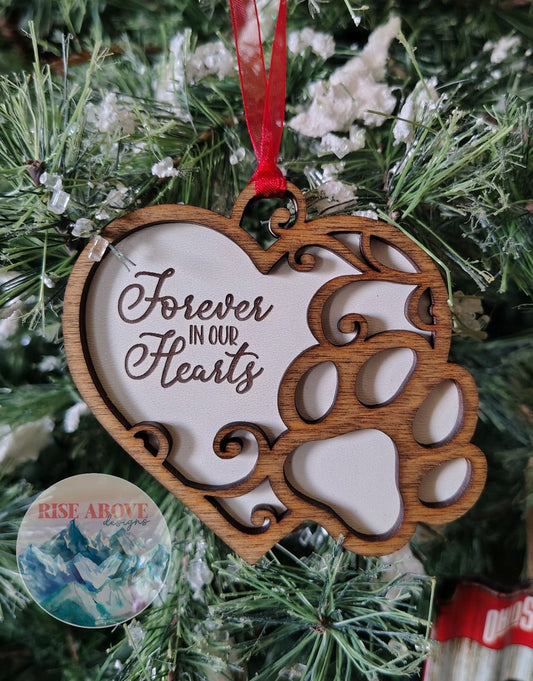 Forever In Our Hearts with Paw Ornament