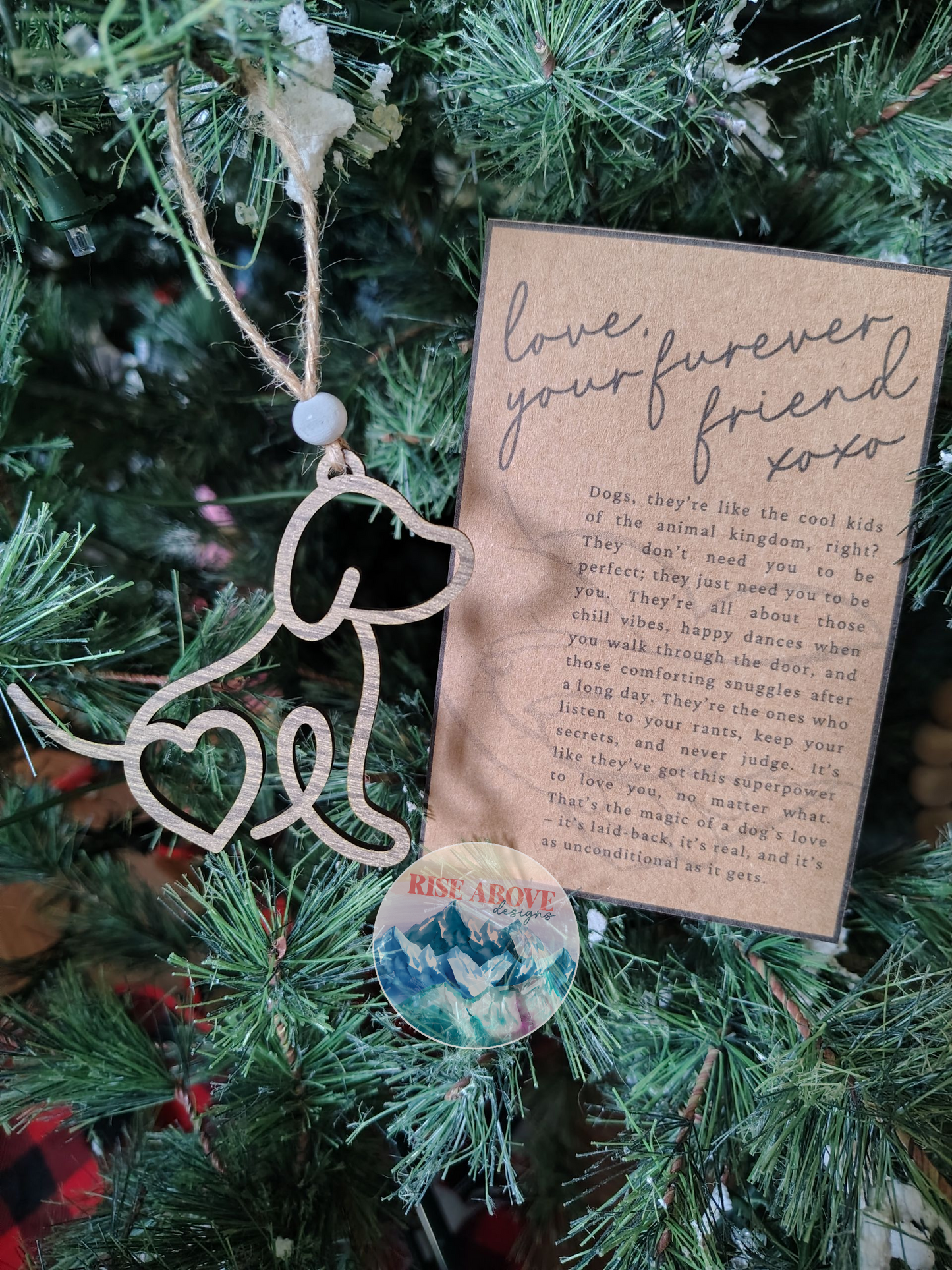 Love Your Furever Friend Dog Story Card Ornament