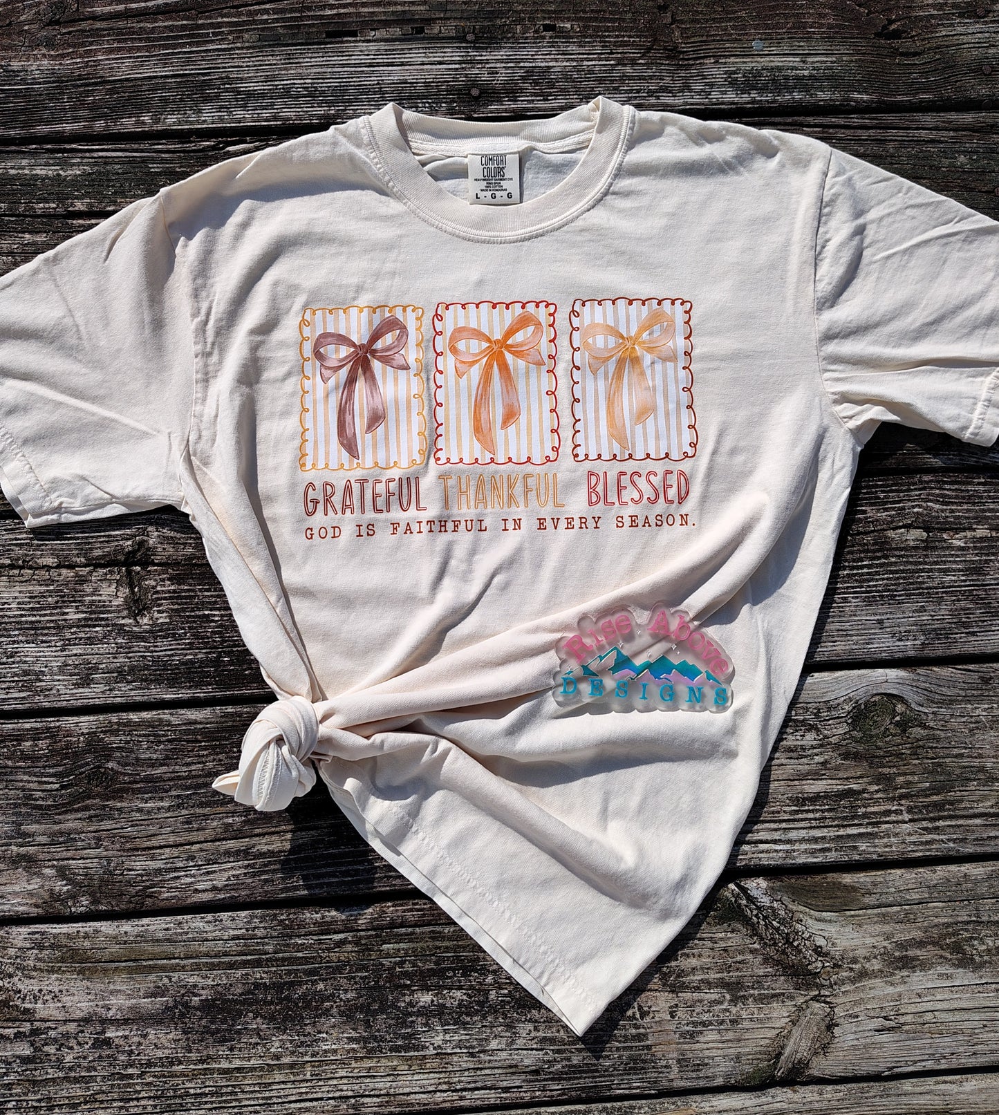 Thankful Grateful Blessed Bows Tee