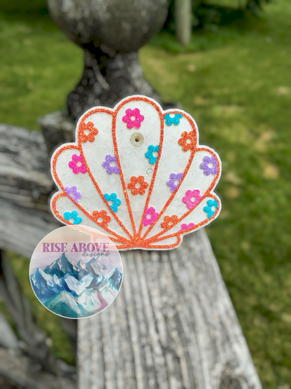 Floral Seashell Freshie