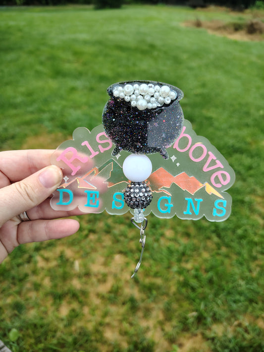 Cauldron Beaded Badge Reel