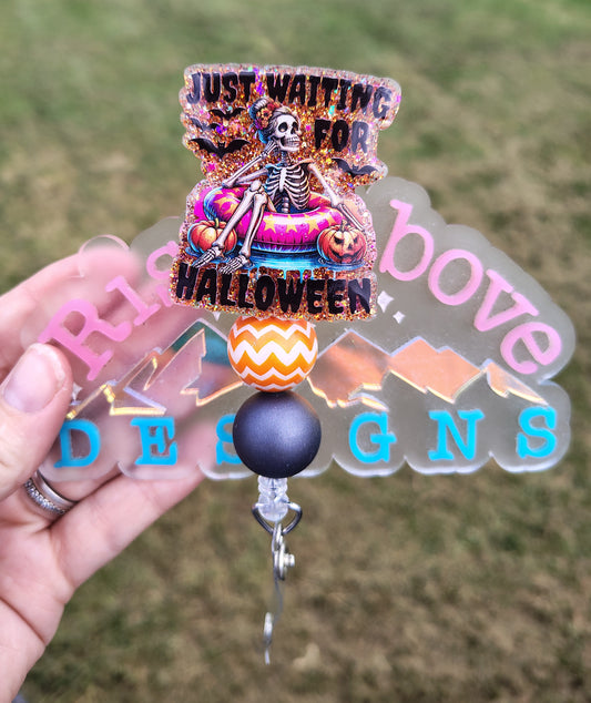 Waiting On Halloween Beaded Badge Reel