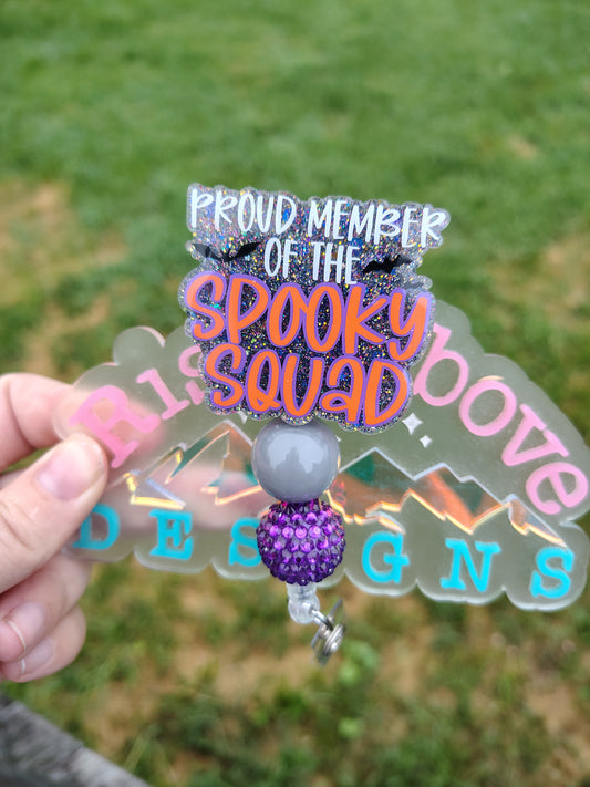 Spooky Squad Beaded Badge Reel