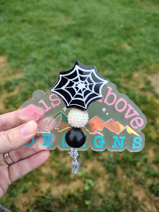 Spiderweb Beaded Badge Reel