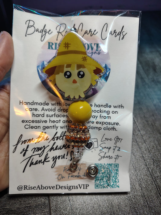 Scarecrow Beaded Badge Reel